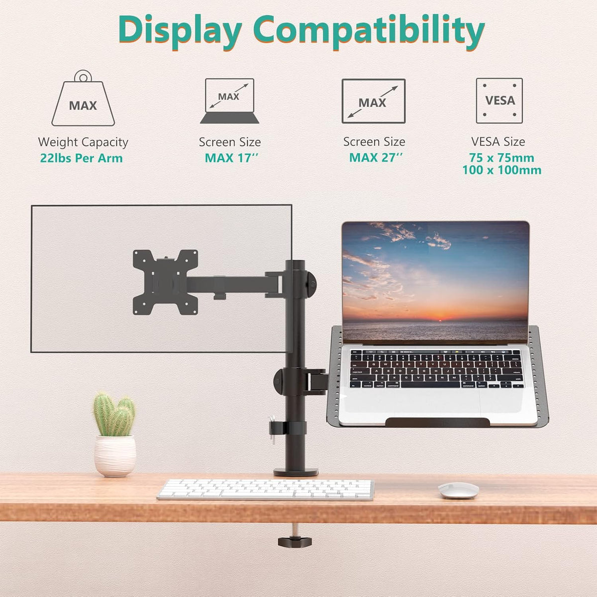 Black Desk Mount for Laptop and Monitor, Pack of 2 L530024