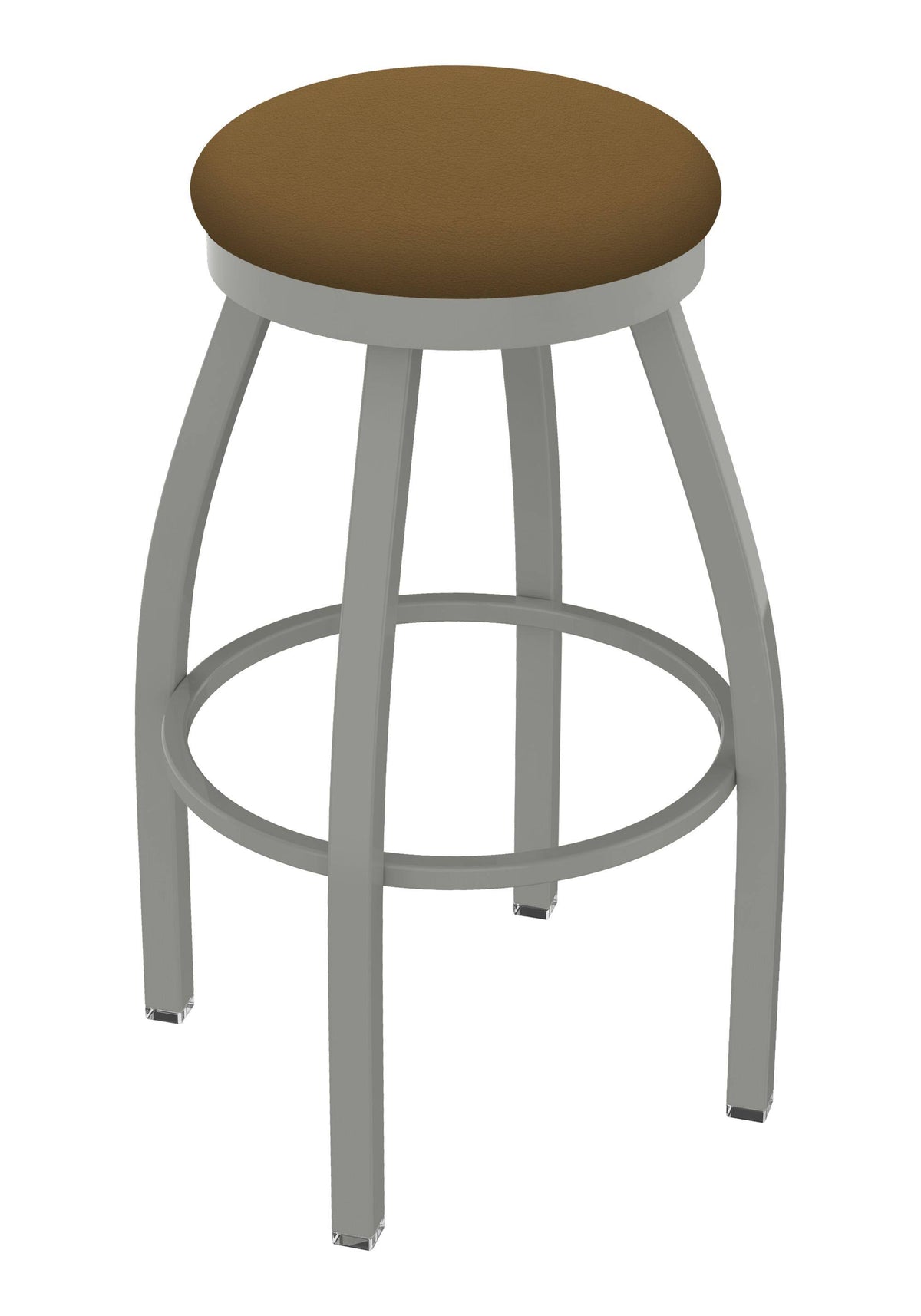 Swivel Bar Stool with Anodized Nickel Finish and Canter Saddle Seat J3169