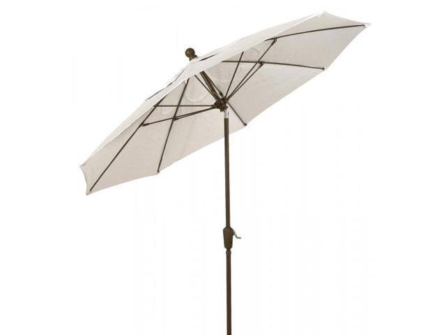 7.5& Terrace Tilt Umbrella 6 Rib Crank with Dyed Acrylic Canopy Natural White J3192