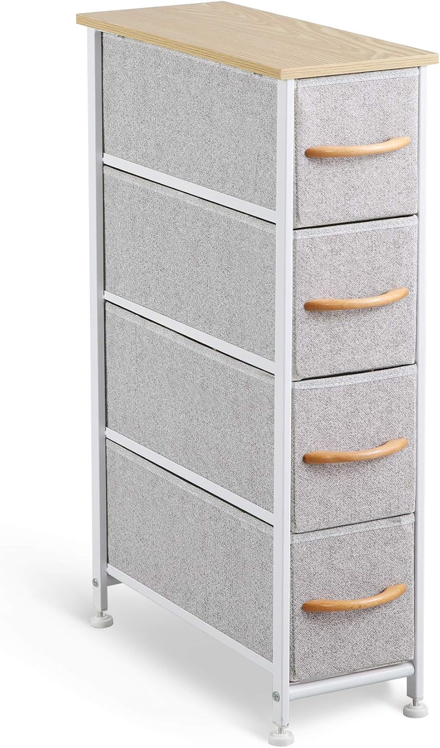 Charcoal Gray/Black 4 Drawer Vertical Fabric Dresser C1038