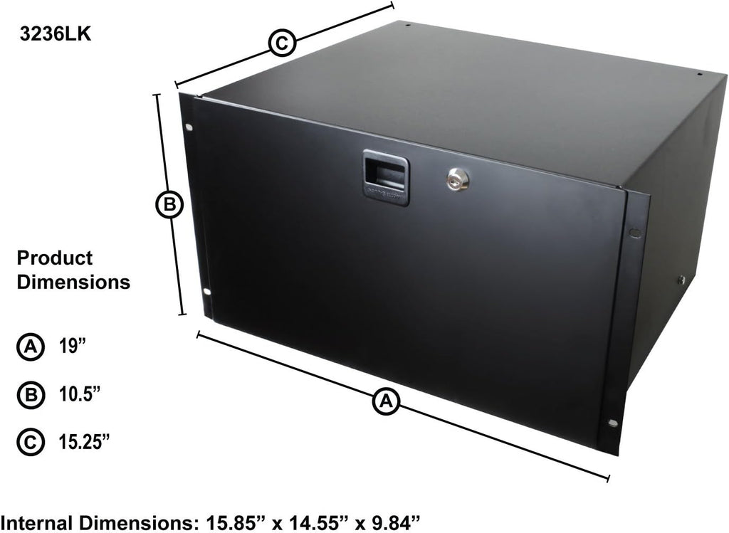 Lockable Steel Rack Drawer (6U) M8806