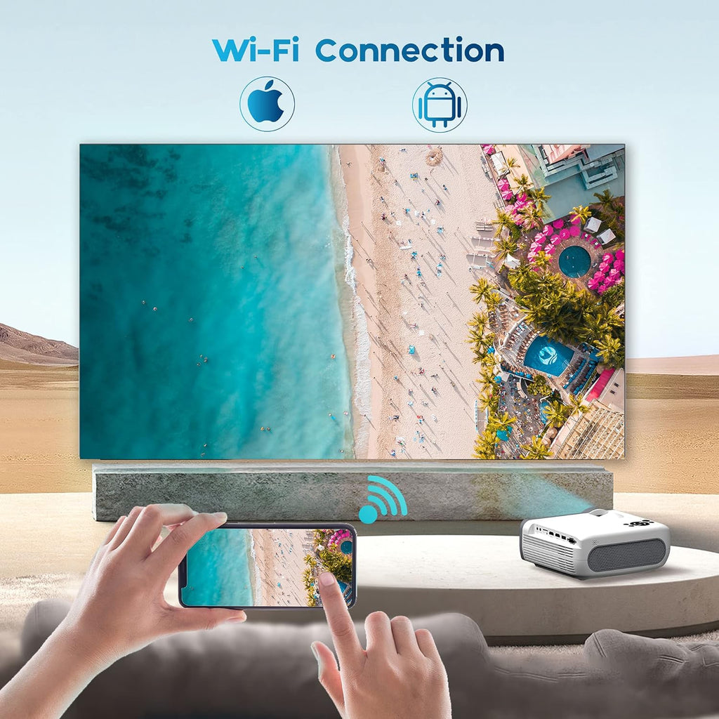 Portable WiFi Mini Movie Projector, 1080P Full HD, 2 HDMI, VGA, TF, SD, AV, Pack of 2 G907