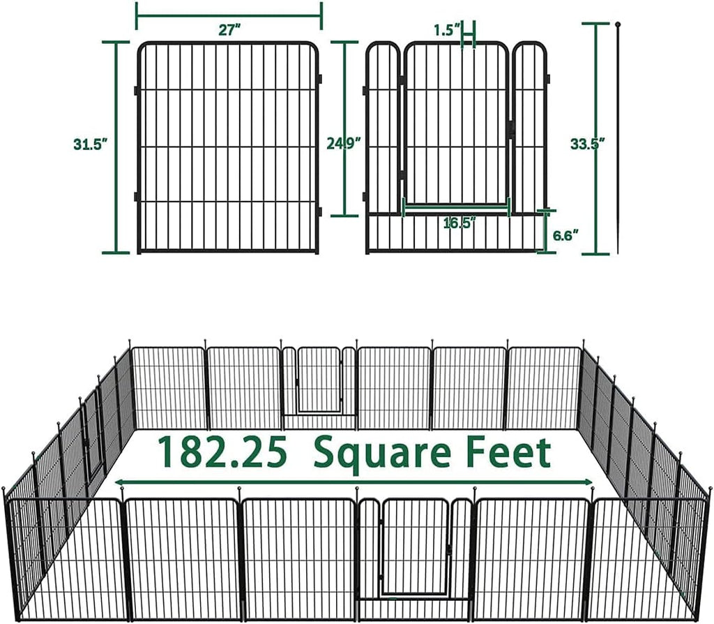 8/16/24/32 Panels Dog Playpen with Doors K1398