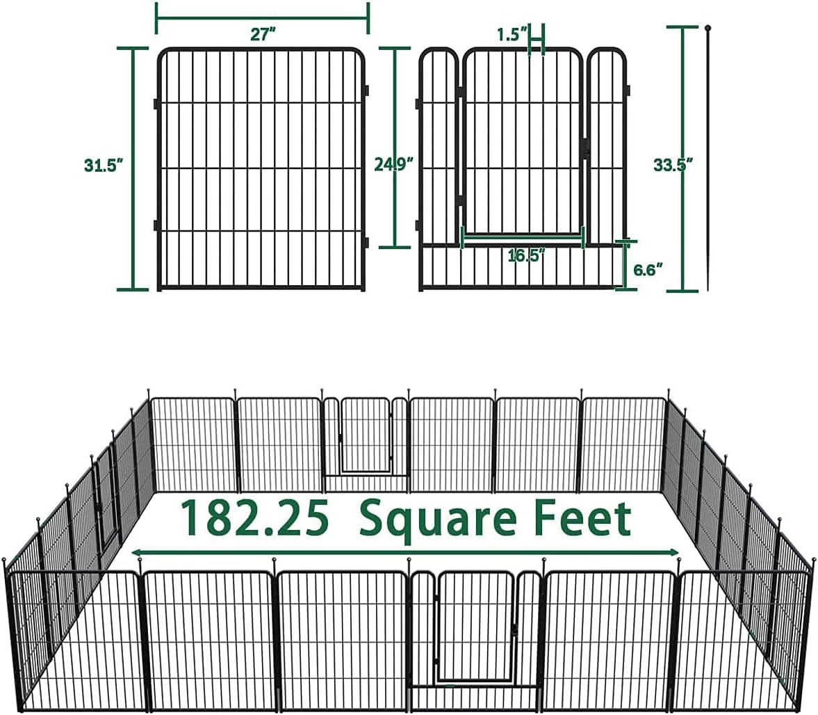 8/16/24/32 Panels Dog Playpen with Doors K1398