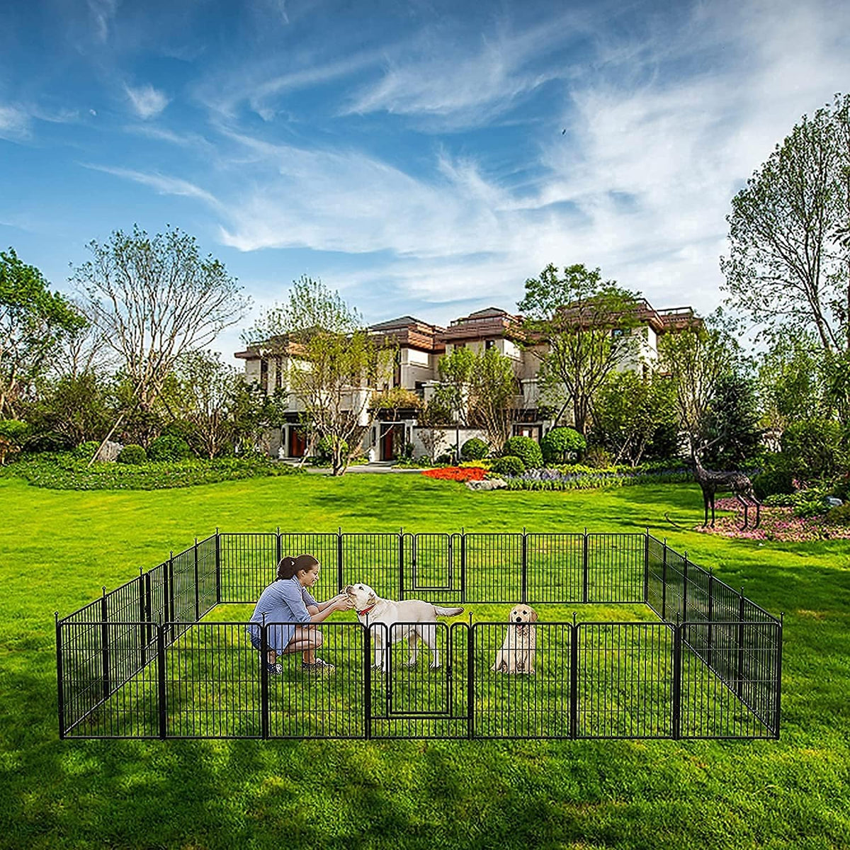 8/16/24/32 Panels Dog Playpen with Doors K1398