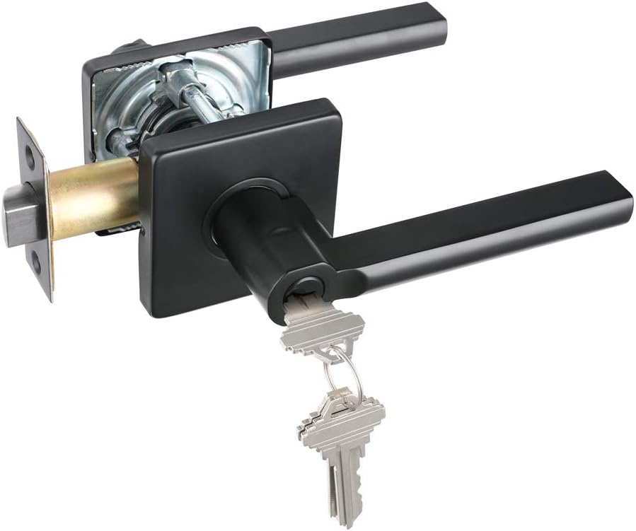 Aged Matt Black Door Lever Handle T157