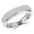 0.5 CTW Round Diamond Pave Semi-Eternity Wedding Band Ring in 14K White Gold S268