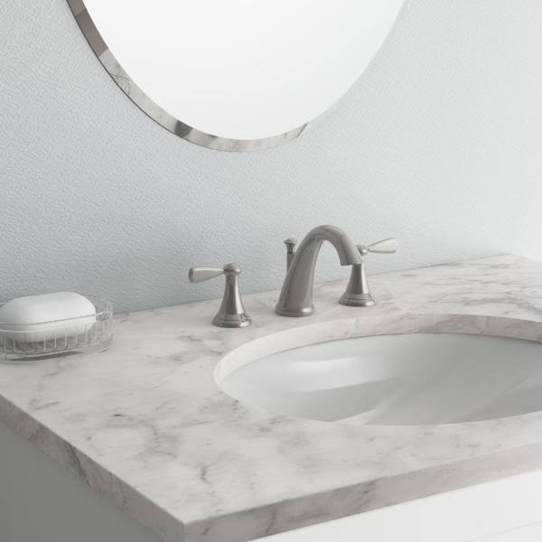 8 inch Widespread Bathroom Faucet, Satin Nickel T738585